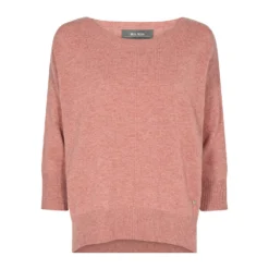 MOS MOSH Rød Rundhalset Genser - Myk og Stilfull Strikkegenser for Damer