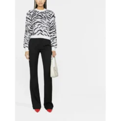 Alessandra Rich Rundhalset strikkejakke i grått - Elegant og tidløs kvalitet -Dame-strikkegensere Salg unnamed file 4020