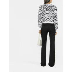 Alessandra Rich Rundhalset strikkejakke i grått - Elegant og tidløs kvalitet -Dame-strikkegensere Salg unnamed file 4022