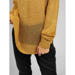 Patrizia Pepe Gul Rundhalset Genser - Elegant Strikkejakke for Damer -Dame-strikkegensere Salg unnamed file 4039