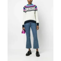 MC2 Saint Barth Rundhalset strikkejakke i hvit - Elegant og behagelig dameoverdel -Dame-strikkegensere Salg unnamed file 4044