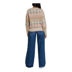 Closed Rundhalset strikkejakke i beige - Elegant og behagelig damegenser