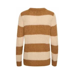 BRUN/BEIGE SAINT TROPEZ BROOKSSZ PULLOVER Brown - Elegant strikkejakke for damer