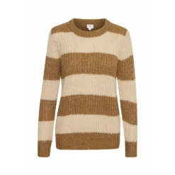 BRUN/BEIGE SAINT TROPEZ BROOKSSZ PULLOVER Brown - Elegant strikkejakke for damer -Dame-strikkegensere Salg unnamed file 4056