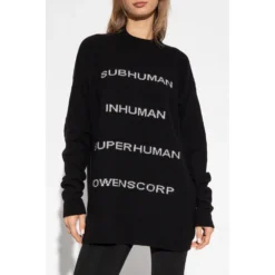 Rick Owens Sweater With Logo Black - Dame/Overdeler/Strikkejakker & Gensere -Dame-strikkegensere Salg unnamed file 4065