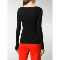 P.A.R.O.S.H. V-hals Strikkegenser i Svart - Elegant og Komfortabel Damegenser -Dame-strikkegensere Salg unnamed file 4074