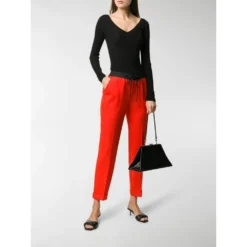 P.A.R.O.S.H. V-hals Strikkegenser i Svart - Elegant og Komfortabel Damegenser -Dame-strikkegensere Salg unnamed file 4078