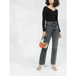 P.A.R.O.S.H. V-hals Strikkegenser i Svart - Elegant og Komfortabel Damegenser -Dame-strikkegensere Salg unnamed file 4080