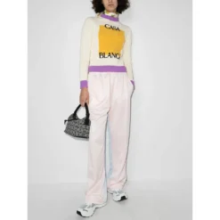 Casablanca WOMEN Colour Block Sweater Beige - Elegant Strikkejakke for Damer