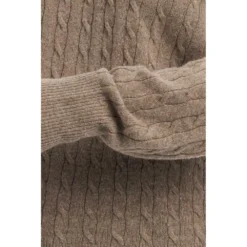 Manila Grace V-hals strikkegenser i brun | Elegant damegenser -Dame-strikkegensere Salg unnamed file 4107