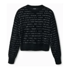 Desigual Rundhalset Strikkgenser i Svart - Elegant og Komfortabel