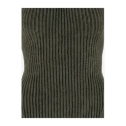 Andrea Adamo Rundhalset strikkejakke i grĂžnn | Elegant dameoverdel