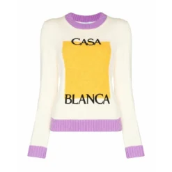 Casablanca WOMEN Colour Block Sweater Beige - Elegant Strikkejakke for Damer -Dame-strikkegensere Salg unnamed file 414