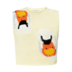 JW Anderson Graphic Vest Gul - Strikkejakke for Damer -Dame-strikkegensere Salg unnamed file 4161