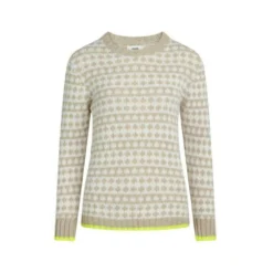Mads Nørgaard Rundhalset Genser i Beige - Elegant Strikkejakke for Damer