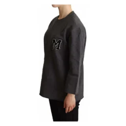 Dolce & Gabbana Brodert Pullover Genser i Grå - Elegant Strikkejakke for Damer