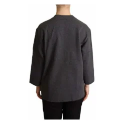 Dolce & Gabbana Brodert Pullover Genser i Grå - Elegant Strikkejakke for Damer -Dame-strikkegensere Salg unnamed file 4166