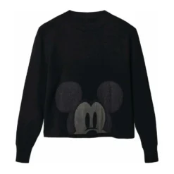 Desigual Rundhalset strikkgenser i svart - Elegant og behagelig strikkeplagg for kvinner