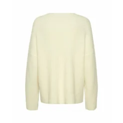 Gestuz Alphagz V-Pullover Knit Klær Beige/Ivory - Elegant strikkejakke for kvinner