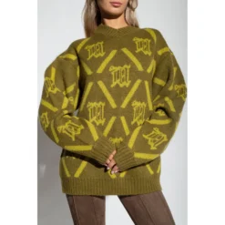 MISBHV Grønn Mønstret Genser - Strikkejakker & Gensere for Damer -Dame-strikkegensere Salg unnamed file 4226