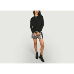 Majestic Filatures V-hals Strikkegenser i Svart - Elegant og Komfortabel