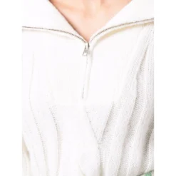 Rodebjer V-hals strikkejakke i hvit - Elegant og tidløs dameoverdel