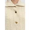 Aeron Bay Sweater With Collar Beige - Elegant Dame Strikkejakke