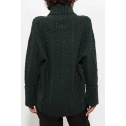 Aeron Bay Sweater With Collar Green - Elegant Dame Strikkejakke -Dame-strikkegensere Salg unnamed file 4348
