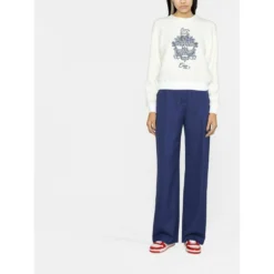 Casablanca Hvit Rundhalset Strikkegenser for Damer - Elegant og Komfortabel