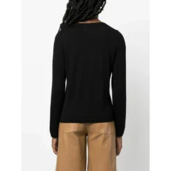 Allude Rundhalset Strikkegenser i Svart - Elegant og Komfortabel -Dame-strikkegensere Salg unnamed file 4383