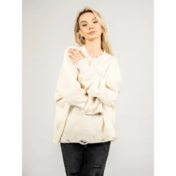 PINKO Hvit Rundhalset Genser - Elegant Strikkejakke for Damer -Dame-strikkegensere Salg unnamed file 4397