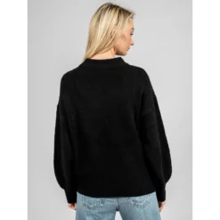 Guess Rundhalset strikkejakke i svart - Elegant og behagelig damegenser -Dame-strikkegensere Salg unnamed file 4404