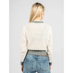 PINKO Rundhalset strikkejakke i beige - Elegant og behagelig dameoverdel -Dame-strikkegensere Salg unnamed file 4408