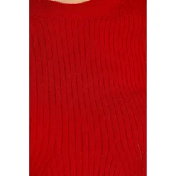 Stella McCartney Ribbed Sweater Red - Elegant Dame Overdeler i Strikk -Dame-strikkegensere Salg unnamed file 442