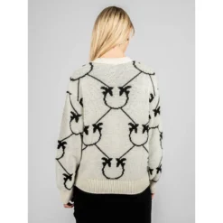 PINKO Hvit Rundhalset Strikkegenser - Elegant og Komfortabel