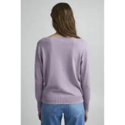 PULZ Jeans Sara Boatneck Pullover - Lilla Overdel for Damer -Dame-strikkegensere Salg unnamed file 445