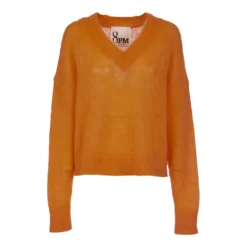 8PM V-hals Strikkegenser i Oransje - Elegant og Komfortabel Dameoverdel -Dame-strikkegensere Salg unnamed file 4455