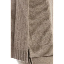 Beatrice .b Rundhalset strikkejakke i brun - Elegant og behagelig damegenser -Dame-strikkegensere Salg unnamed file 4472
