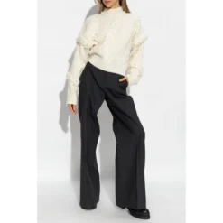 Iceberg Sweater med StÄkrage i Beige - Elegant strikkejakke for damer