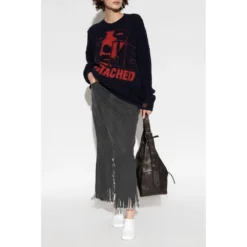 Raf Simons Oversize Sweater Blue - Strikkegenser for Dame -Dame-strikkegensere Salg unnamed file 4499