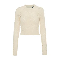 ROTATE Birger Christensen Patricia Cut-Out Knit Top - Hvit | Elegant strikket topp for kvinner -Dame-strikkegensere Salg unnamed file 453