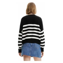 Desigual Rundhalset strikkejakke i svart - Elegant og behagelig