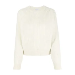 Brunello Cucinelli Rundhalset Genser i Beige - Elegant Strikkegenser for Damer