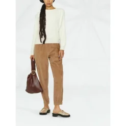 Brunello Cucinelli Rundhalset Genser i Beige - Elegant Strikkegenser for Damer -Dame-strikkegensere Salg unnamed file 4560