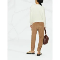 Brunello Cucinelli Rundhalset Genser i Beige - Elegant Strikkegenser for Damer -Dame-strikkegensere Salg unnamed file 4561