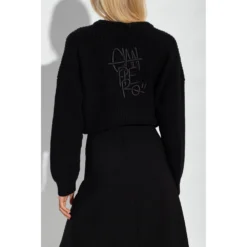 Dolce & Gabbana Svart Rundhalset Genser - Elegant Strikkegenser for Damer -Dame-strikkegensere Salg unnamed file 4574