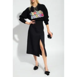 Dolce & Gabbana Svart Rundhalset Genser - Elegant Strikkegenser for Damer -Dame-strikkegensere Salg unnamed file 4575