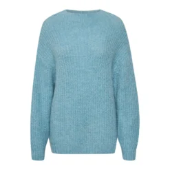 Karen by Simonsen Rundhalset strikkejakke i blå - Elegant og behagelig damegenser