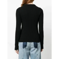 Blumarine Rund hals strikket genser i svart - Elegant og tidløs kvalitet