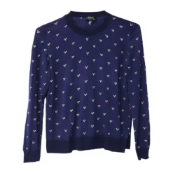 A.P.C. Floral Printed Sweater Top Blue - Elegant Strikkejakke for Damer -Dame-strikkegensere Salg unnamed file 4608